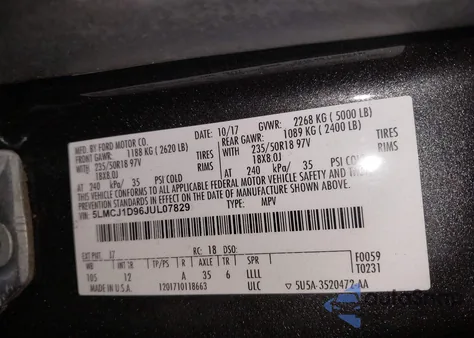 2018 Lincoln Mkc Premiere from USA, damaged, VIN 5LMCJ1D96JUL07829